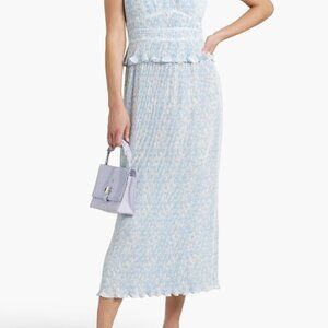 DEREK LAM 10 CROSBY Brisha printed plissé-satin midi dress - Originally $650